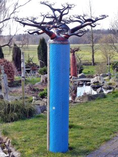 Deko Baobab Baum aus alten Ölfässern 160 cm wetterfest
