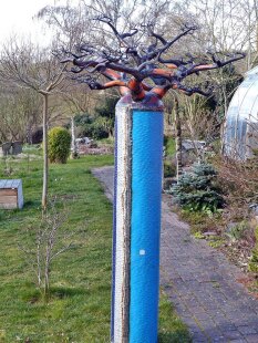 Deko Baobab Baum aus alten Ölfässern 160 cm wetterfest