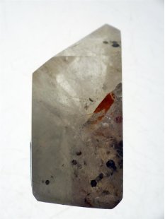 BK104 Bergkristall mit Includien Rutil Quarz Madagaskar Naturform poliert 8 cm 325 g