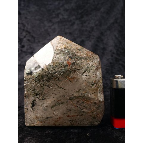 BKSH117 Bergkristall mit Includien Einschlüssen Madagaskar Naturform poliert 9 cm 407 g