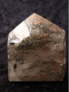 BKSH117 Bergkristall mit Includien Einschlüssen Madagaskar Naturform poliert 9 cm 407 g