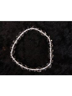 Perlen Edelstein Armband Bergkristall 8 mm Gummizug