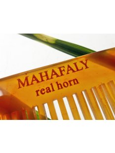 1 x  Mahafaly Hornkamm Ricardo gemasert mittlere Zahnung 19,5  x 4 cm = Code E