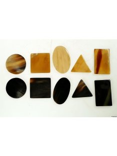 Hornplatten 60 mm in 5 Formen poliert einfarbig 2. Qualität - 25 %