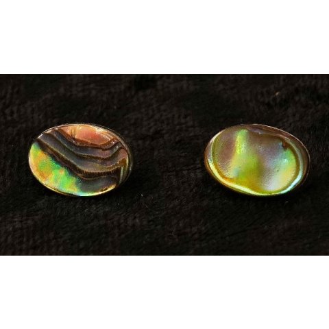 1 Paar Ohrstecker Perlmutt echte Abalone oval 1 cm = Code C