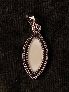 Perlmutt Anhänger echt Abalone oval Metallfassung 2...