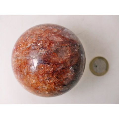 KHä02 Hämatit Quarz Kugel poliert D: 67 mm original Madagaskar 430 g