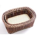 Rattan Korbset AMUN oval / eckig Set 3 Stück L: 32/30/27 cm Preiscode weiß