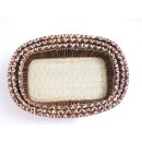 Rattan Korbset AMUN oval / eckig Set 3 Stück L: 32/30/27 cm Preiscode weiß