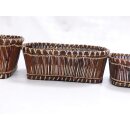 Rattan Korbset AMUN oval / eckig Set 3 Stück L: 32/30/27 cm Preiscode weiß