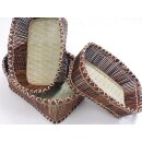 Rattan Korbset AMUN oval / eckig Set 3 Stück L: 32/30/27 cm Preiscode weiß