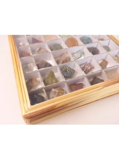 kleine Mineralien Sammlung 36 Stück in Glasbox