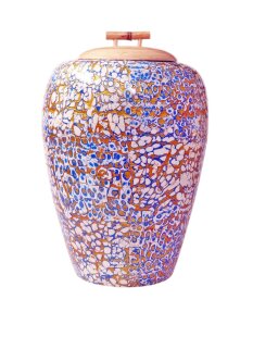 Vietnam Bambus Dose Bonglu  mit Eierschalen belegt H: 25 cm = Code I