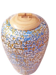 Vietnam Bambus Dose Bonglu  mit Eierschalen belegt H: 25 cm = Code I