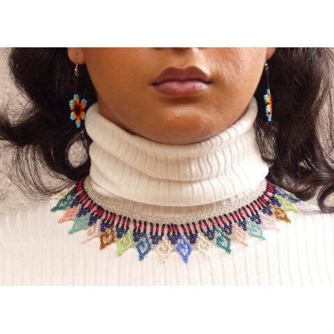 Embera Glasperlenschmuck Kette im Boho-Ibiza Stil No.02 = 40 cm