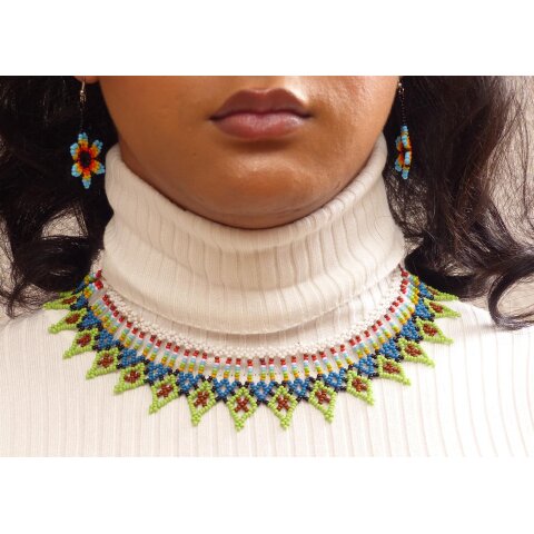 Embera Glasperlenschmuck Kette im Boho-Ibiza Stil No.03 = 40 cm