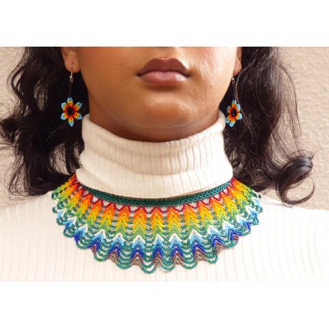 Embera Glasperlenschmuck Kette im Boho-Ibiza Stil No.06 = 40 cm