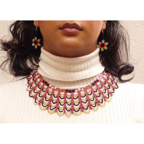 Embera Glasperlenschmuck Kette im Boho-Ibiza Stil No.07 = 40 cm