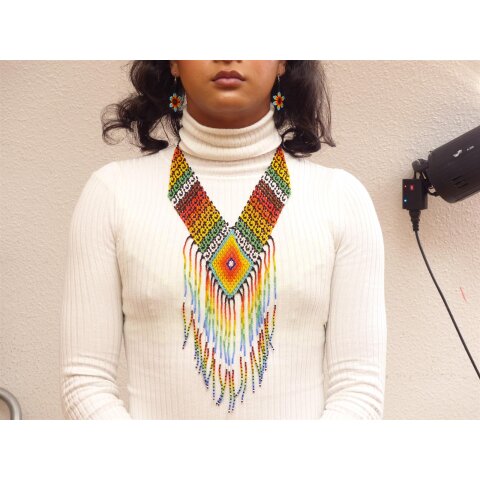 Embera Glasperlenschmuck Kette im Boho-Ibiza Stil No.11 = 79 cm