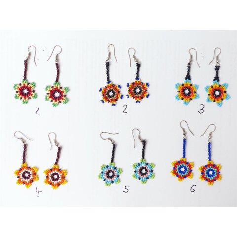 Embera Glasperlenschmuck Ohrhänger im Boho-Ibiza Stil No. 01-06