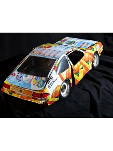 Buick Skyhawk aus gelb blauen Werbedosen M 1:10  Länge ca. 56 cm