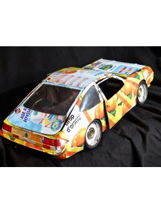 Buick Skyhawk aus gelb blauen Werbedosen M 1:10  Länge ca. 56 cm