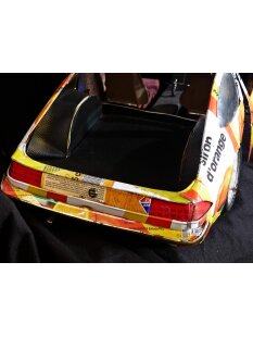 Buick Skyhawk aus gelb blauen Werbedosen M 1:10  Länge ca. 56 cm