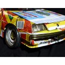 Buick Skyhawk aus gelb blauen Werbedosen M 1:10  Länge ca. 56 cm