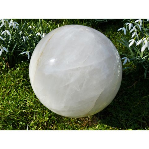 Madagaskar Blütenblatt Quarz Milchquarz Weißquarz Kugel 15 kg D 200 mm