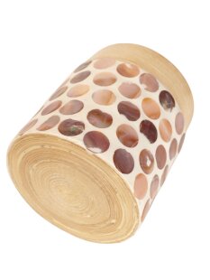 Vietnam Bambus Dose Bongla mit Perlmuttscheiben belegt H 12 cm = Code E